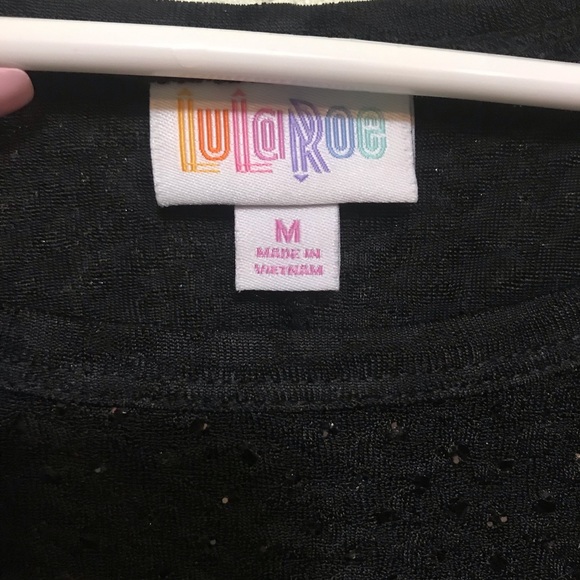 Elegant LulaRoe Carly solid black sequins medium - Picture 4 of 5